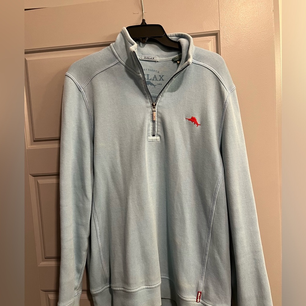 Tommy Bahama light blue 1/4 zip sweater Size S